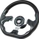 12.5" D-Shaped Boat Steering Wheel with 3/4 Tapered Shaft, Carbon Fiber Axle Marine Steering Wheel for Seastar and Verad, etc. for Marine Boats, Vessels, Yacht, Pontoon Boat