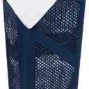 Mind Reader Slim Laundry Hamper with Lid, 60L Clothes Basket, Ventilated Plastic, Navy (Single)