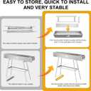 WILLBBQ Charcoal Grill Tailgate Parties, Patio, Beach Barbecues, Backyard Gatherings,Alloy Steel BBQ Barbecue Outdoor Grilling with Durable Support Frame and Dual Adjustable Vents (39.4x7.1x5.1 inch)