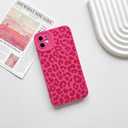 NITITOP Compatible with iPhone 15 Pro Case Cute Leopard - Rose Red