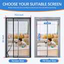 Magnetic Screen Door Mesh Left Right Side Opening Upgraded PET Material Mesh Stronger Than Fiberglass and Polyester,Keep Bugs Out,Pet & Kid Friendly Screen Size 74'' X 82''