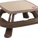 Little Tikes Fold 'n Store Picnic Table with Market Umbrella, Brown (632433M)