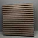 TRAIN2 ART 6 Pcs Wood Slat Acoustic Panels, 3D Fluted Wood Panel Sound Absorbing Panel for Wall and Ceiling, Decorative Sound Proof Panels (Walnut, 4pcs - 23.6 X 23.6 in)