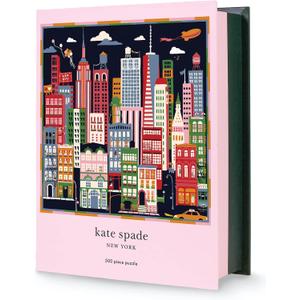 Kate Spade New York 500 Piece Puzzle for Adults, 22" x 22" Square, With Storage Box, City That Never Sleeps