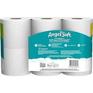 Angel Soft Toilet Paper, 6 Double Rolls, 6 = 12 Regular Bath Tissue Rolls