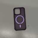 CANSHN 360 Spin Magnetic Stand for iPhone 15 Pro Case [Full Camera Protection] [Compatible with Magsafe] [Translucent Matte] Shockproof Protective Kickstand Phone Cover 6.1" - Deep Purple