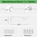 Curtain Rods for Windows 28-48 inch, 2 Pack White Curtain Rod with Brackets Easy Install, Decorative Adjustable 5/8 inch Heavy Duty Curtain Rod for Bedroom, Kitchen, Living Room, Set of 2