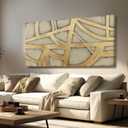 VAYIMDH Abstract Canvas Wall Art Gold Pictures Minimalist Modern Artwork Bedroom Wall Paintings 24"x48" Art for Home Office