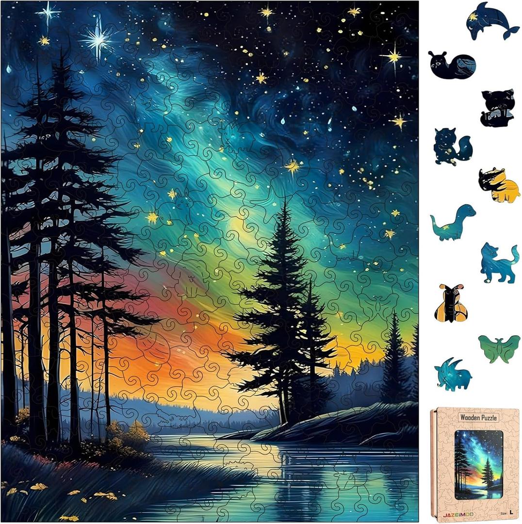 Wooden Puzzles for Adults, Unique Animal Shaped Wooden Jigsaw Puzzles for Adults, Wood Puzzles Adult for Family Game Birthday Gift with Exquisite Wooden Box (11.2 x 14.1in, 270pcs)