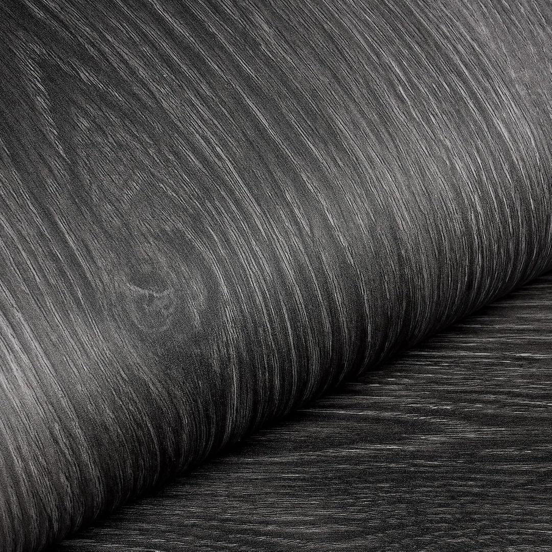 Livelynine Dark Wood Peel and Stick Wallpaper Grey Contact Paper for Countertops Waterproof 15.8x197 Espresso Desk Wallpaper Kitchen Countertop Peel n Stick Cabinet Covering Laminate Vinyl Wrap Roll