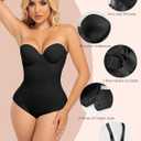Slimers Strapless Shapewear Seamless Bodysuit - Tummy Control Sculpt Body Shaper : Removable Straps Butt Lifting Shapewear (Black, M)
