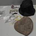 Jeyiour 8 pcs Detective Costume Accessories for Adults Detective Hat Kit Outfit Party Decoration
