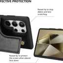 iCoverCase Compatible with Samsung Galaxy S24 Ultra Case with Card Holder, Kickstand, RFID Blocking PU Leather Protective Flip Phone Case for S24 Ultra 5G (Black)