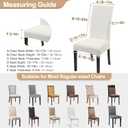 SearchI Waterproof PU Leather Dining Chair Covers Set of 6, Stretch Oilproof Parsons Chair Slipcovers Removable Washable Kitchen Chair Protector for Dining Room (Cream)