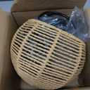 AyshwillDec Mini Hemp Rope Woven Pendant Light Woven Light Fixture Boho Chandelier Light Fixture Wicker Pendant Light Rattan Light Pendant Dome Wicker Chandelier for Bedroom Kitchen Island(Bulb Incl.) (8.7" Natural)