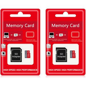 2 Pack 128GB TF Card with SD Adapter, Ultra High Speed SD Card TF Memory Card