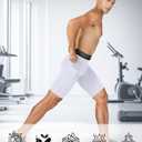 Men's Athletic Compression Shorts Spandex Running Workout Underwear Tight Shorts with Pockets Active Base Layer (White-3pc)