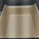 SpaceTime Large Cat Litter Box with High Sides,Cat Boxes for Indoor Cats,Cat Litter Pan for Kitty,Litter Box with Low Entry,Easy to Clean,Anti-Splashing(Cream White),. 19.88"L x 14.37"W x 8.27"H