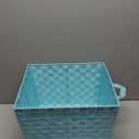 Simplify Large Woven Strap Tote | Decorative Storage Basket | 2 Handles | Organization | Closet | Bedroom | Bathroom | Nursery | Accessories | Toys | Gifts | 1 Pack | Sapphire