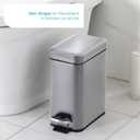Home Zone Living 1.3 Gallon Small Bathroom Trash Can with Lid and Step Pedal, Stainless Steel Wastebasket with Slim Design for Home and Office, Silver, 5 Liters