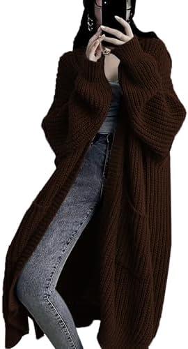 GUTPOINT Womens Long Cardigan Sweaters Open Front Oversized Duster with Pocket for Women 2025 Fall Winter Knit Design Coats, Small