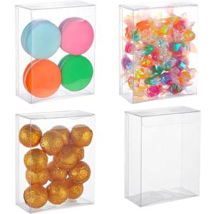 BENECREAT 30PCS 4.2x3.3x1.5inch Clear Wedding Favor Boxes PVC Rectangle Gift Wrapping Box for Candy Chocolate Party, Festival Gift Packaging (Transparent)