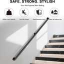6FT Stair Railing Indoor, Black Metal Wall Mounted Handrail for Stairs, 500lbs Load Capacity Industrial Pipe Hand Rails for Indoor Stairs/Outdoor Use/Home/Loft/Porch/Deck, Rust-Resistant (Iron 6FT)