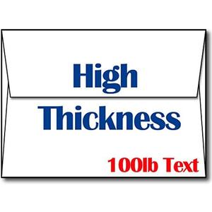Ultra Thick White A7 Envelopes - Sturdy, Durable, Heavyweight Envelopes for Invitations & Greeting Cards (100 Envelopes)