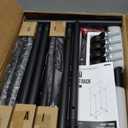 HYSEYY Double Rods Clothes Rack, Rolling Clothing Rack for Hanging Clothes Portable Wardrobe Rack, Metal Garment Rack Sturdy Coat Rack for Bedroom Laundry Living Room, Black