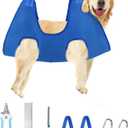Supet Dog Grooming Hammock Harness for Dogs Cats, Relaxation Pet Nail Clipper Hammock, Restraint Dog & Large Animal Leashes Sling for Groomingk for Nail Trimming (Blue, L)