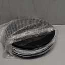 Didaey 24 Pack Metallic Charger Plates 13inch Round Elegant Serving Plates Plastic Disposable Chargers Bulk Dinnerware Set for Dinner Wedding Party Events Catering Decoration(Black,Beaded Rim)