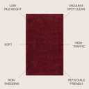 JONATHAN Y Haze Solid Low-Pile Dark Red 4x6 Oval Indoor Area Rug, Coastal,Bohemian,Minimalist,Classic, Easy-Cleaning for Living Room,Bedroom,Kitchen,Pet Friendly,Non-Shedding (SEU100Q-4OV)