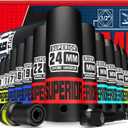 Aiourx 14 Piece 1/ 2" Drive Impact Socket Set, 8 mm - 24 mm Deep Socket, Metric Socket Set With Adapter & Quick-Release Holder, 6 Point, CR-V, Automotive Maintenance, Machinery Manufacturing