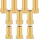 10 PCS Brass Pipe Fittings, 1/2" Female to 1/2" Male Pipe Longer Fitting Converter Adapter, 1/2 inch Brass Extension Pipe Nipple Connector(Length 1.96 Inch/50 mm)