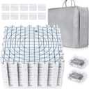 Extra Thick Blocking Mats for Wet and Steam Blocking - Includes Pack of 9, 100 T Pins, 10 Pin Blocker and Storage Bag