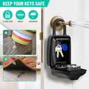Key Lock Box for Outside, Sturdy Waterproof Hanging Lock Box for House Key, 12-Digit Combination Resettable Large Capacity Security Lockbox for Home, Garage, Office, Warehouse