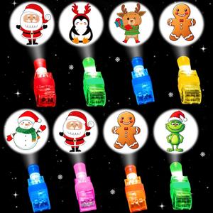 Christmas Party Favors, 36 LED Finger Lights Goodie Bag Stocking Stuffers for Kids, Xmas Toys Bulk Gifts for School Prizes Christmas Stocking Stuffers Holiday Treats Gifts Party Supplies