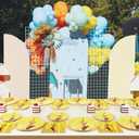 96Pcs Lightning Birthday Decorations Plates Set 24 Guests Paper Plates Napkins Forks Party Supplies (Yellow)