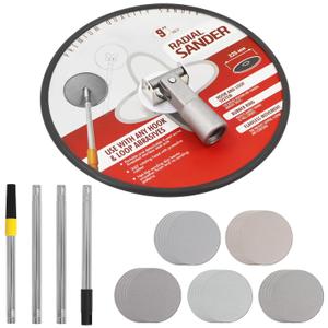 Pole Sander for Drywall, 9 Inch Radial Sander with Pole, Wall Sanders for Painting Prep, 360   Round Circular Hand Sanding Head for Ceilings