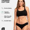 DANISH ENDURANCE Bralettes for Women, Organic Cotton Underwear, Seamless Bra, Wireless Bras, Racer Back, 3 Pack (Black, XL)