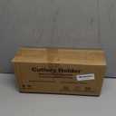 Cutlery Holder with Drain Holes, Silverware Caddy for Party Countertop, 3pcs Bins Set Utensil Holders for Spoon and Fork, White