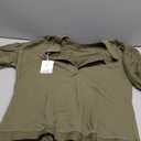 Womens Long Sleeve Pullover Sweatshirt Dress Button Down Oversize Fall Mini Dress(Green-L)