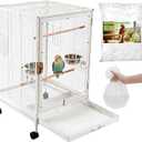 50 Pcs Disposable Bird Cage Liners, 34x22 Inch - Transparent PE Liners for Large Parrot Cages, Fit Amazons, African Greys, Macaws, Easy-to-Clean Tray Accessories