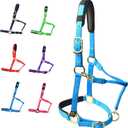 T TEKE Adjustable Horse Halters by Heavy Duty Soft Nylon, Padded with Anti-rubbing Waffle Neoprene on Both Crown & Nose