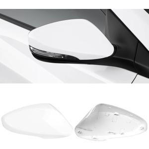 Yumzeco Compatible with Hyundai Elantra MD Side Mirror Cover Cap 2011 2012 2013 2014 2015 2016, Right Passenger Side Mirror Caps Replacement W/Light, Clip-on Replace for 876263X000 White - Right