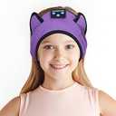 KIDSBAND Kids Bluetooth Headphones, Sleep Headband [Wireless & Wired Playback 2in1] Foldable Headphones for School/Travel/Tablet/Sleep (Purple)