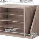 Creso hom Mail Sorter, File Organizer Desktop, Wood Desk Organizer with 3 Adjustable Shelves, Mail Holder for Office, Home, Letter Sorter File Holders for Envelopes, Mail Supplies Magazines, Greige