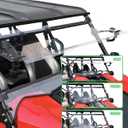 3-IN-1 Flip Up Windshield for Kawasaki Teryx 800 / Teryx4 800 2016-2025 Accessories, 1/5" Hard Coated Poly Adjustable Fold Down Full Front Flip Windscreen Window, Open/Vented/Closed (Clear)