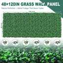 Fake Boxwood Grass Wall Roll with White Flower, 48"x120" (40 sqft)