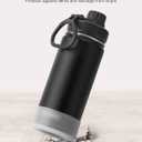 koodee 16 oz Water Bottle Stainless Steel Double Wall Vacuum Insulated Water Bottle for School Wide Mouth Sports Bottle with Leakproof Spout Lid (Black)